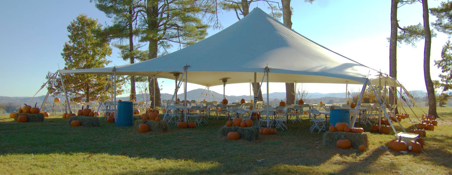 Tent set up out behind the House on Riner Ridge